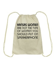 Should put on speakerphone not Kansas women Drawstring Bag tile
