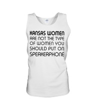 Should put on speakerphone not Kansas women Unisex Tank tile