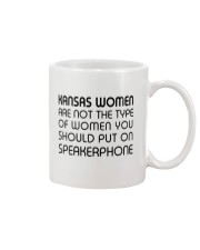 Should put on speakerphone not Kansas women Mug tile