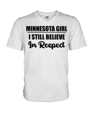 Minnesota Girl I Still Believe In Respect V-Neck T-Shirt tile
