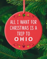A Trip To Ohio Circle ornament - single (porcelain) custom-circle-ornament-single-porcelain-lifestyle-10