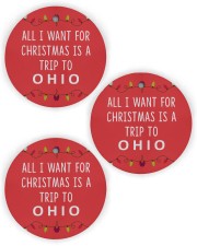 A Trip To Ohio Circle Ornament (Wood tile