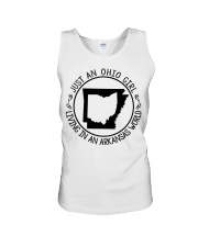 OHIO GIRL LIVING IN ARKANSAS Unisex Tank tile
