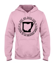 OHIO GIRL LIVING IN ARKANSAS Hooded Sweatshirt front
