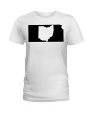 MAP OHIO IN KANSAS Ladies T-Shirt tile