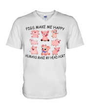 Pigs Make Me Happy V-Neck T-Shirt tile