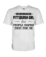 Pittsburgh Girl - But People Ruined V-Neck T-Shirt tile