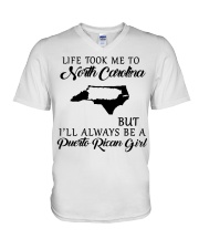 LIFE TOOK TO NORTH CAROLINA - A PUERTO RICAN GIRL V-Neck T-Shirt tile