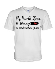 MY PUERTO RICAN IS STRONG V-Neck T-Shirt tile