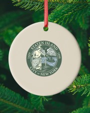 Flag Staten Island Circle ornament - single (porcelain) custom-circle-ornament-single-porcelain-lifestyle-10
