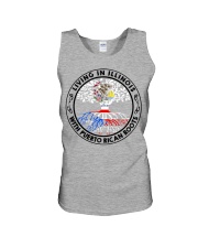 LIVING IN ILLINOIS WITH PUERTO RICAN ROOTS Unisex Tank tile
