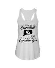LIFE TOOK ME TO CONNECTICUT BE A CANADIAN GIRL Ladies Flowy Tank tile