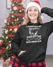 Google My Symptoms - Go To Michigan Hooded Sweatshirt custom-hoodie-sweatshirt-lifestyle-front-209