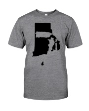 MAP PUERTO RICO IN RHODE ISLAND Classic T-Shirt front