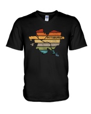 Retro Pittsburgh V-Neck T-Shirt tile
