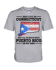 LIVE IN CONNECTICUT PUERTO RICO IN MY DNA V-Neck T-Shirt tile