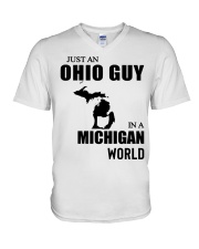 OHIO GUY IN MICHIGAN V-Neck T-Shirt tile
