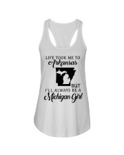 LIFE TOOK TO ARKANSAS BE A MICHIGAN GIRL Ladies Flowy Tank tile