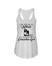 LIFE TOOK ME TO UTAH BE A CANADIAN GIRL Ladies Flowy Tank tile