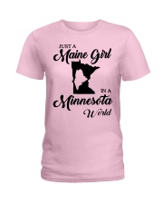 MAINE GIRL IN MINNESOTA Ladies T-Shirt front