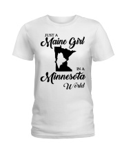 MAINE GIRL IN MINNESOTA Ladies T-Shirt tile