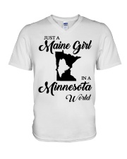 MAINE GIRL IN MINNESOTA V-Neck T-Shirt tile