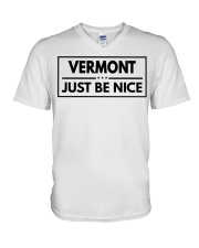 Vermont Just Be Nice V-Neck T-Shirt tile