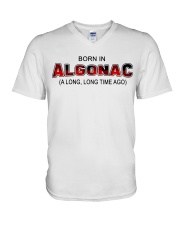 Born In Algonac A Long Long Time Ago V-Neck T-Shirt tile