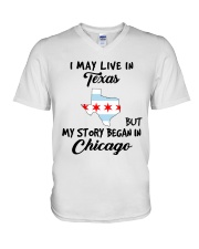 Began In Chicago - Live In Texas V-Neck T-Shirt tile