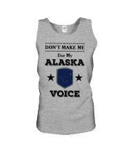 Don't make me use my Alaska voice Unisex Tank tile