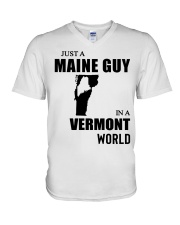 MAINE GUY IN VERMONT V-Neck T-Shirt tile