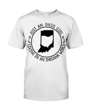 OHIO GIRL LIVING IN INDIANA Classic T-Shirt tile