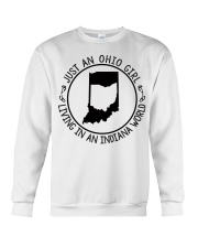 OHIO GIRL LIVING IN INDIANA Crewneck Sweatshirt tile