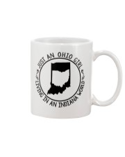 OHIO GIRL LIVING IN INDIANA Mug tile