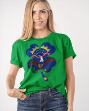 Flag North Dakota Four Leaf Clover Classic T-Shirt apparel-classic-tshirt-lifestyle-front-100