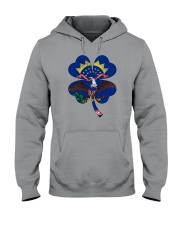 Flag North Dakota Four Leaf Clover Hooded Sweatshirt tile
