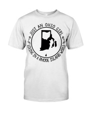 OHIO GIRL LIVING IN RHODE ISLAND Classic T-Shirt tile