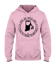 OHIO GIRL LIVING IN RHODE ISLAND Hooded Sweatshirt front