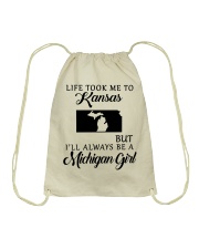 LIFE TOOK TO KANSAS BE A MICHIGAN GIRL Drawstring Bag tile