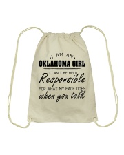 Oklahoma girl can't be held responsible Drawstring Bag tile