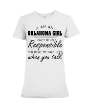 Oklahoma girl can't be held responsible Premium Fit Ladies Tee tile