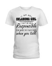 Oklahoma girl can't be held responsible Ladies T-Shirt tile