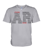 Arkansas cities V-Neck T-Shirt tile