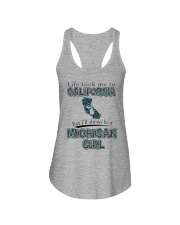 Michigan Girl Life Took Me To California Ladies Flowy Tank tile