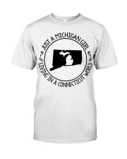 MICHIGAN GIRL LIVING IN CONNECTICUT Classic T-Shirt tile