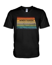 Retro North Dakota V-Neck T-Shirt tile