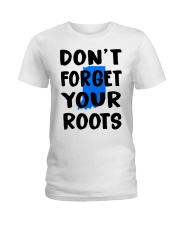 Indiana Map Don't Forget Your Roots Ladies T-Shirt tile