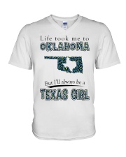 Texas Girl Life Took Me To Oklahoma V-Neck T-Shirt tile