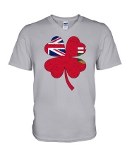 Flag Manitoba Four Leaf Clover V-Neck T-Shirt tile