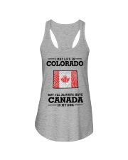 LIVE IN COLORADO CANADA IN MY DNA Ladies Flowy Tank tile